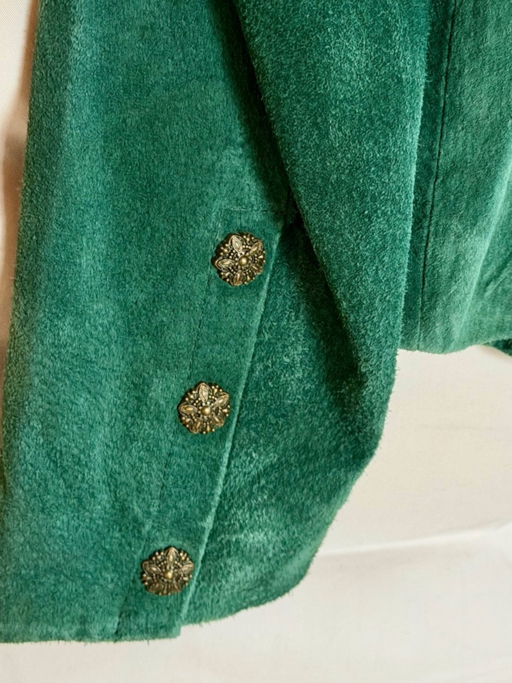 Green Suede Vintage Western Jacket - Picture 4 of 9